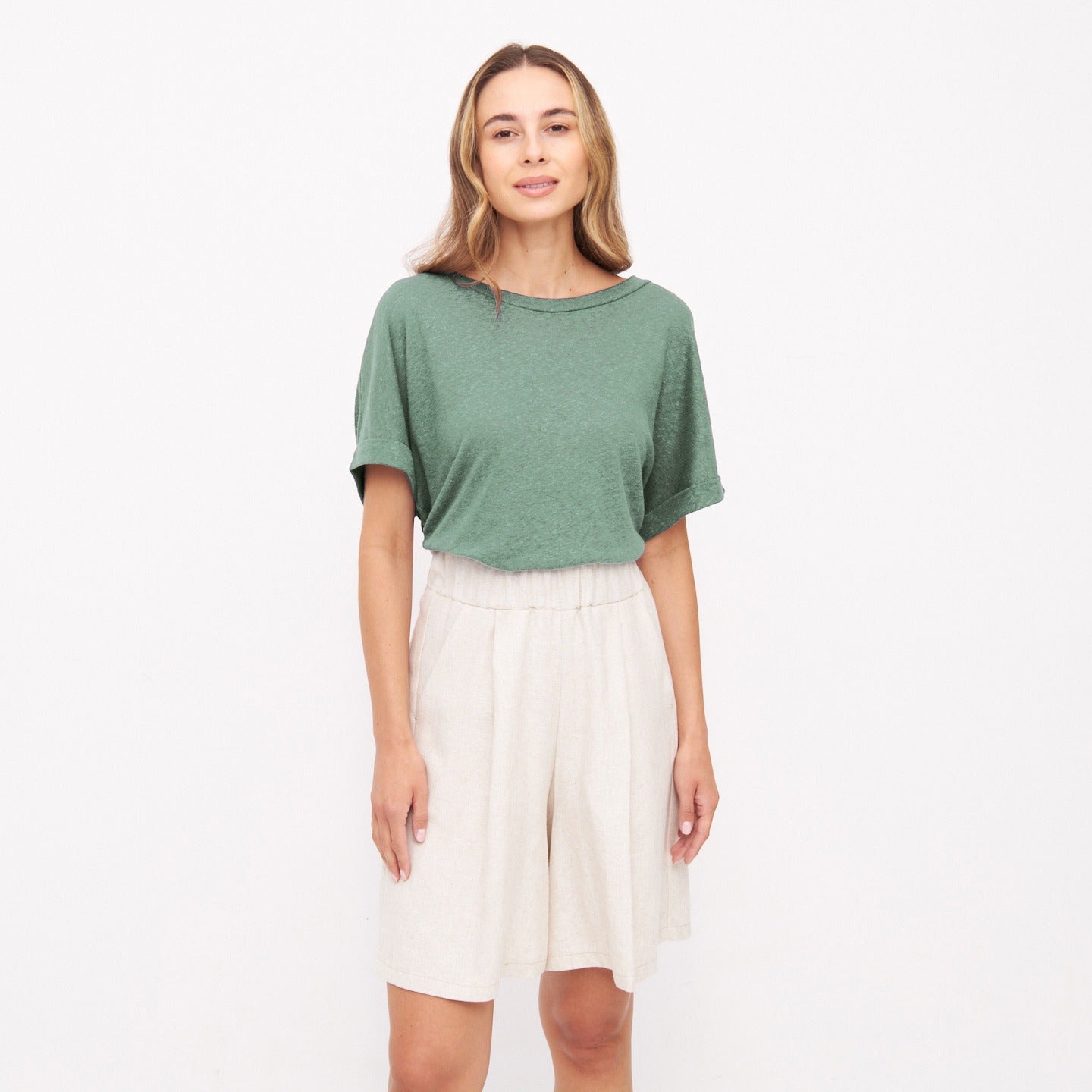 Leinenshirt LARI in Aqua Türkis