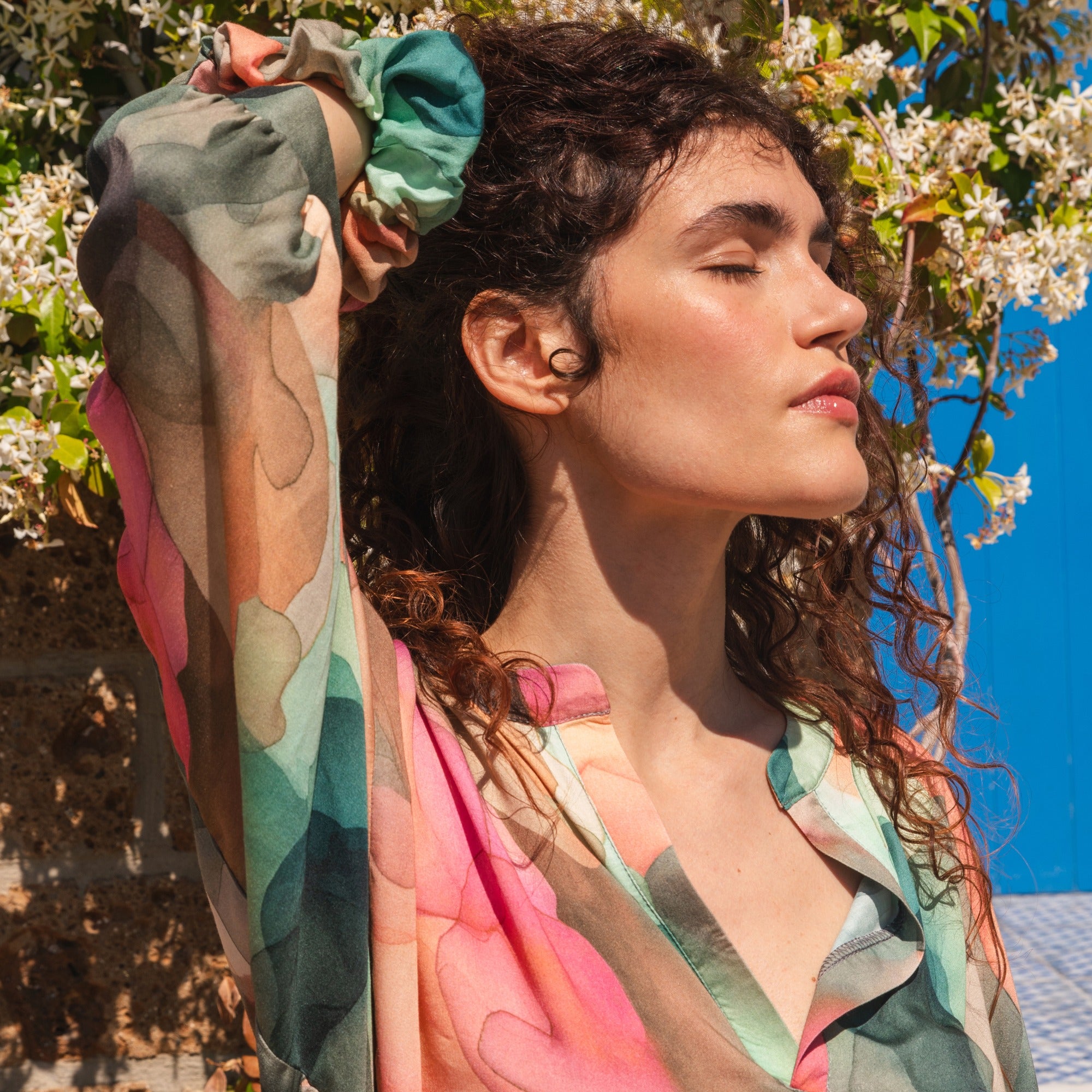 gemusterte Bluse MONYA clouds aus ECOVERO®