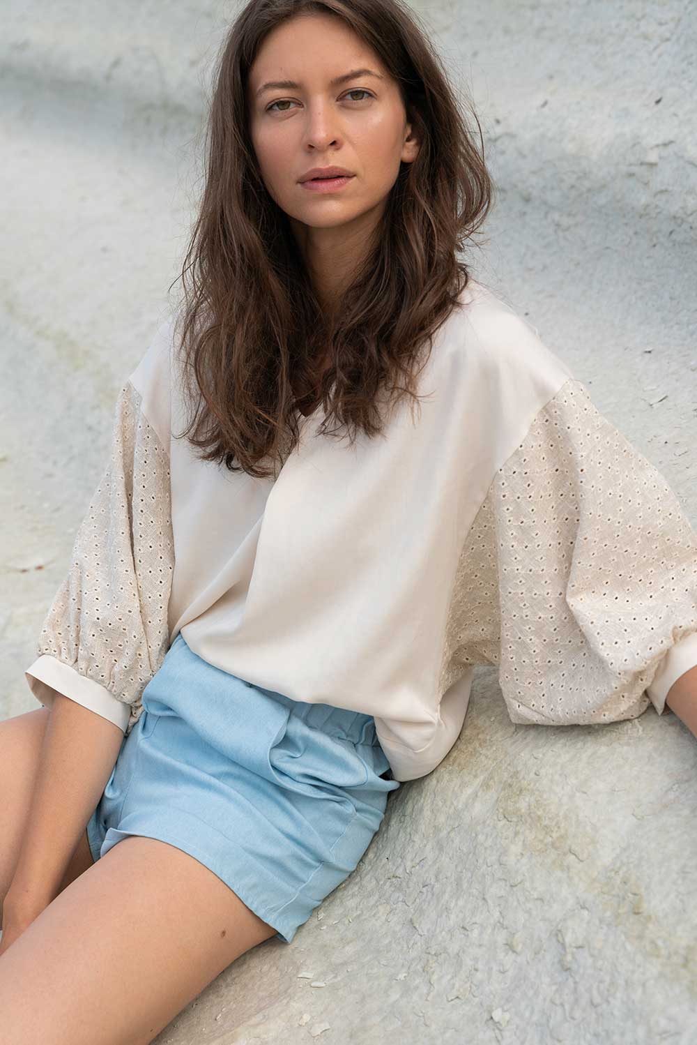 Statementbluse MAVA natur aus TENCEL® und Leinen