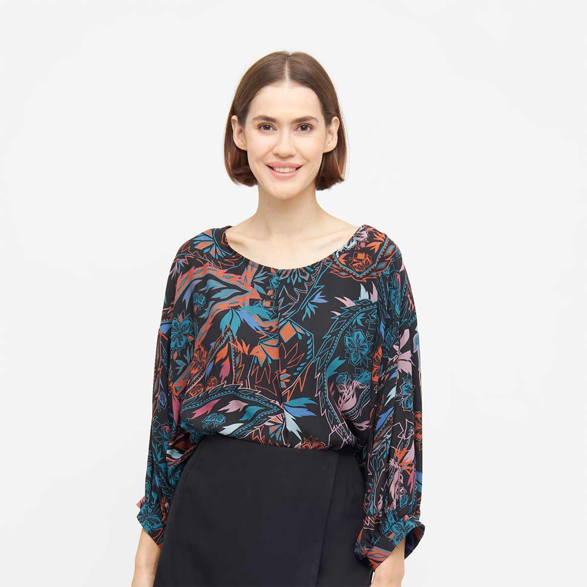 Fledermausbluse MILA Paisley Print aus ECOVERO®