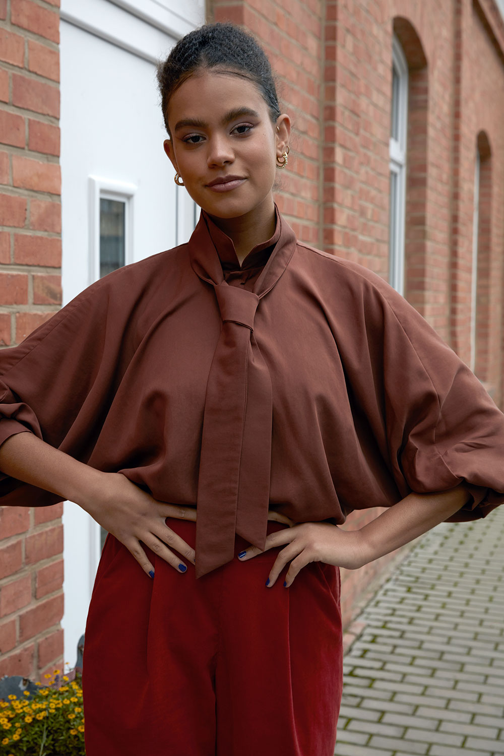 rostrote Fledermausbluse MAVIS aus TENCEL™