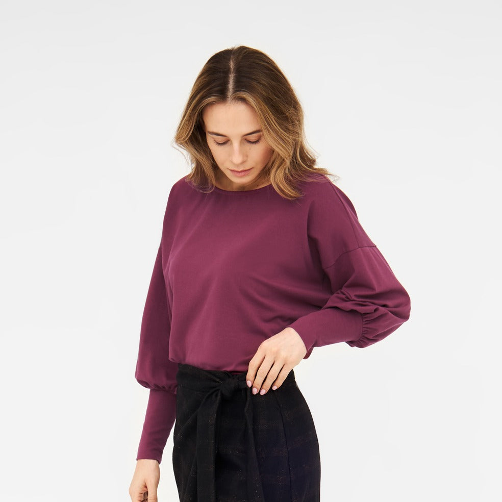 Longsleeve AVA Beere aus Bio-Baumwolle