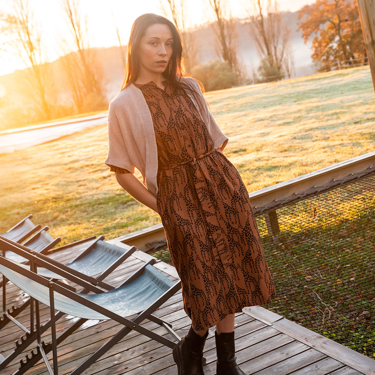 Hemdblusenkleid BAYA giraf aus ECOVERO®