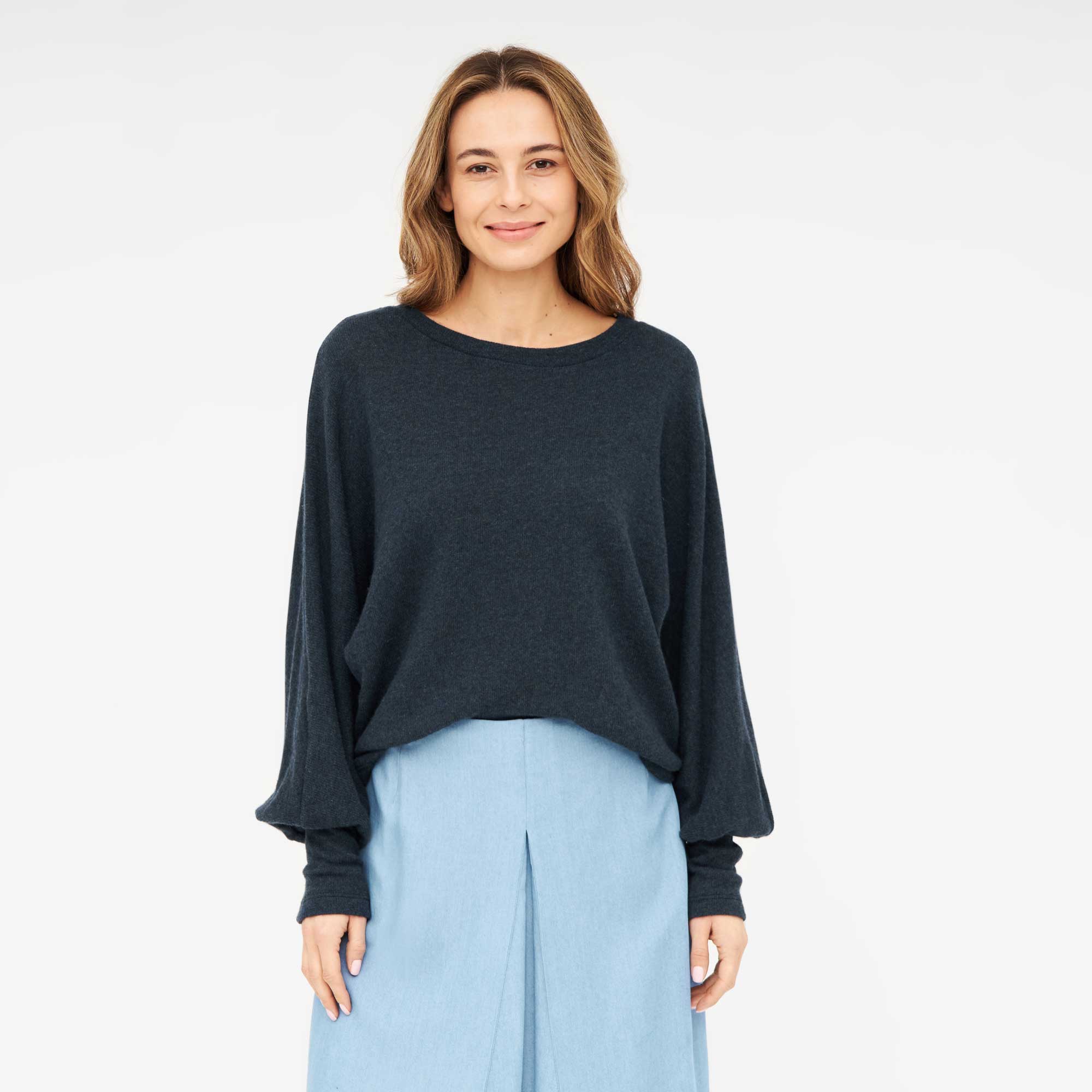 Pullover BOXI petrol aus recycelter Wolle