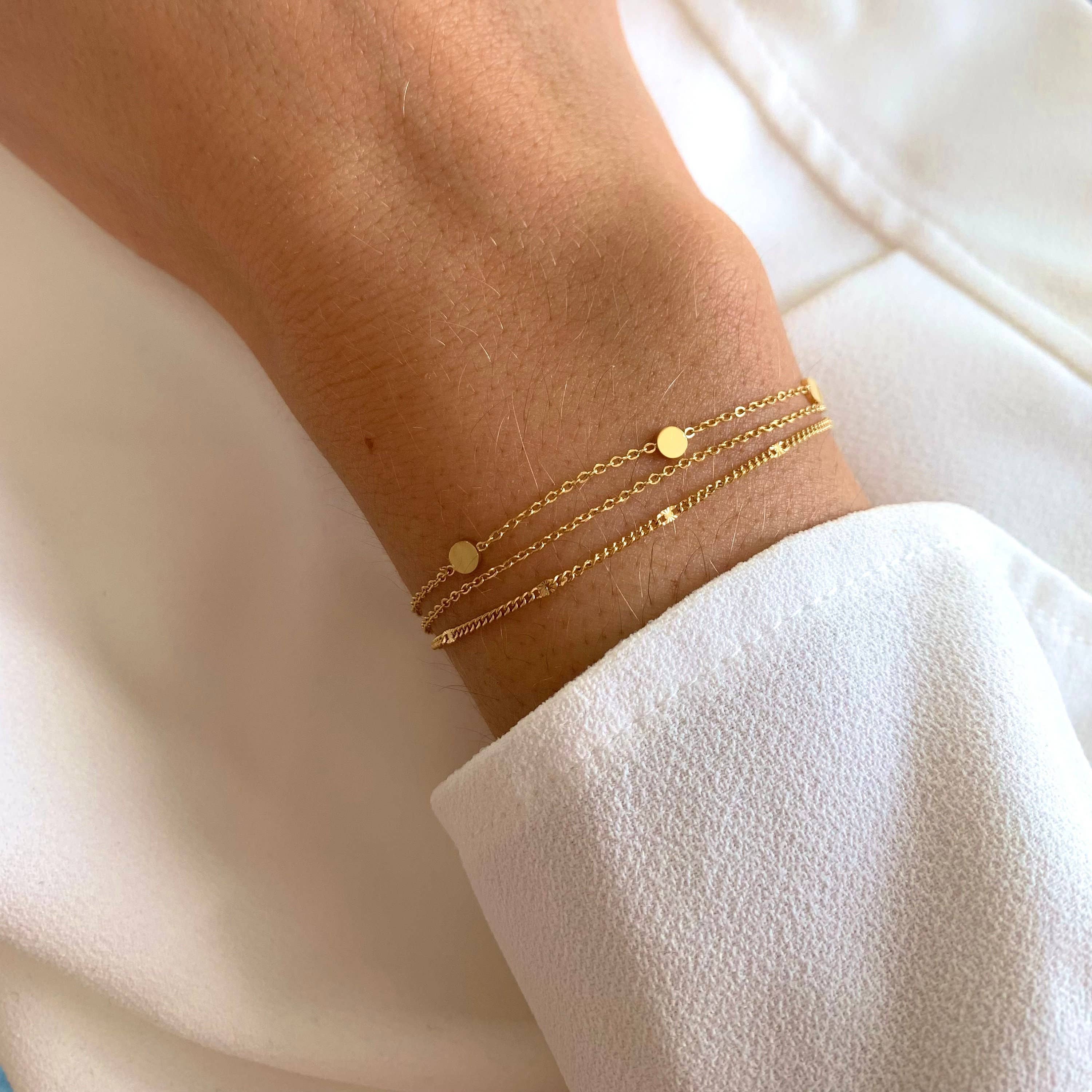 Damenarmband aus Edelstahl mit drei feinen Kettengliedern | Victoire Collection simply love it.- simply love it.