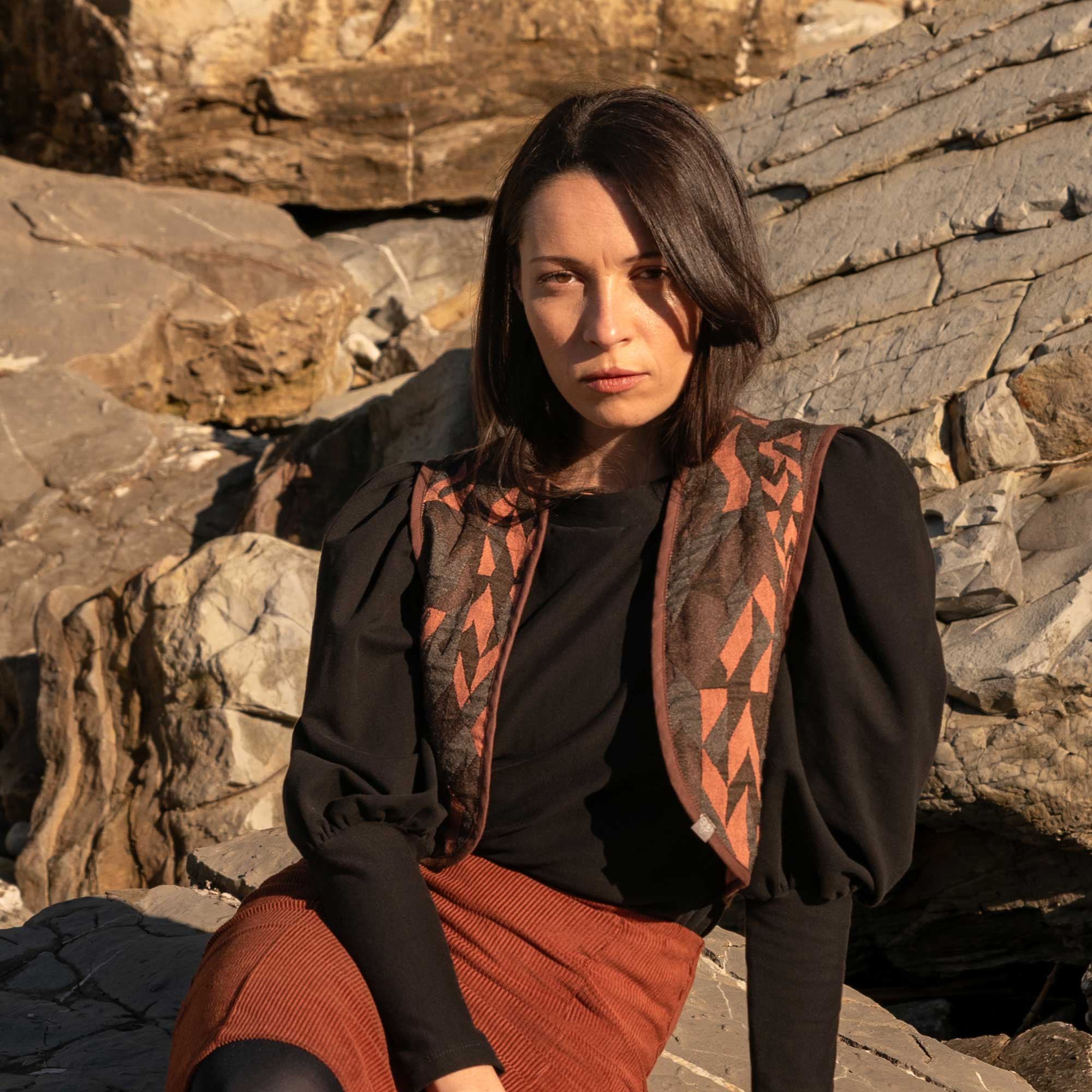 Weste MIA mit Jacquard Muster zum Wenden