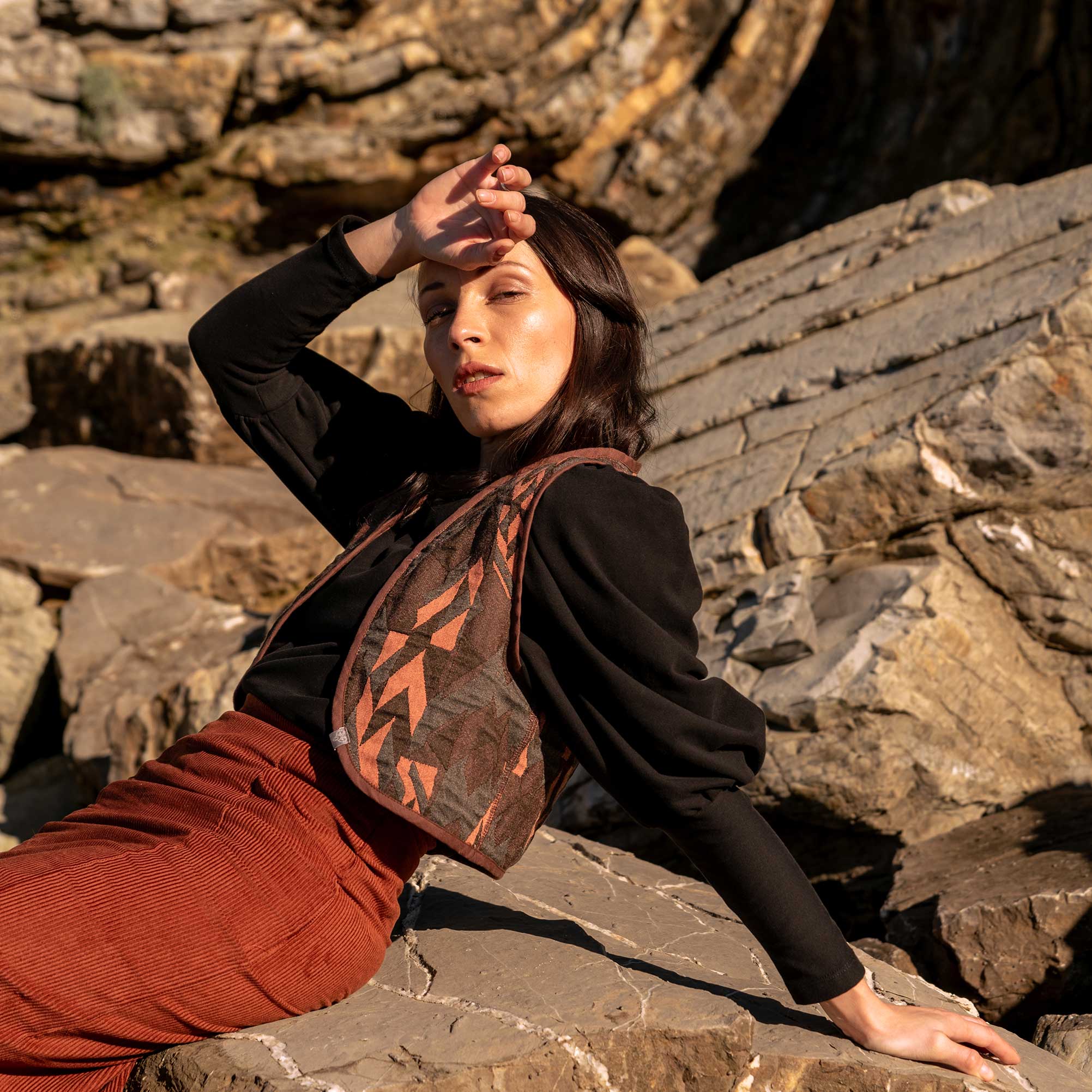 Weste MIA mit Jacquard Muster zum Wenden