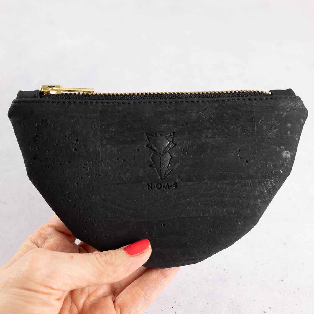 Moon Bag Geldbörse Kork Schwarz