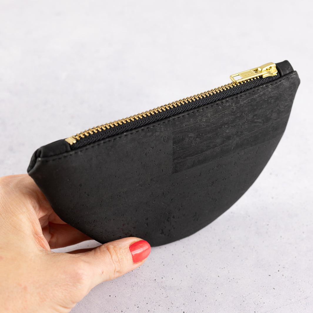 Moon Bag Geldbörse Kork Schwarz