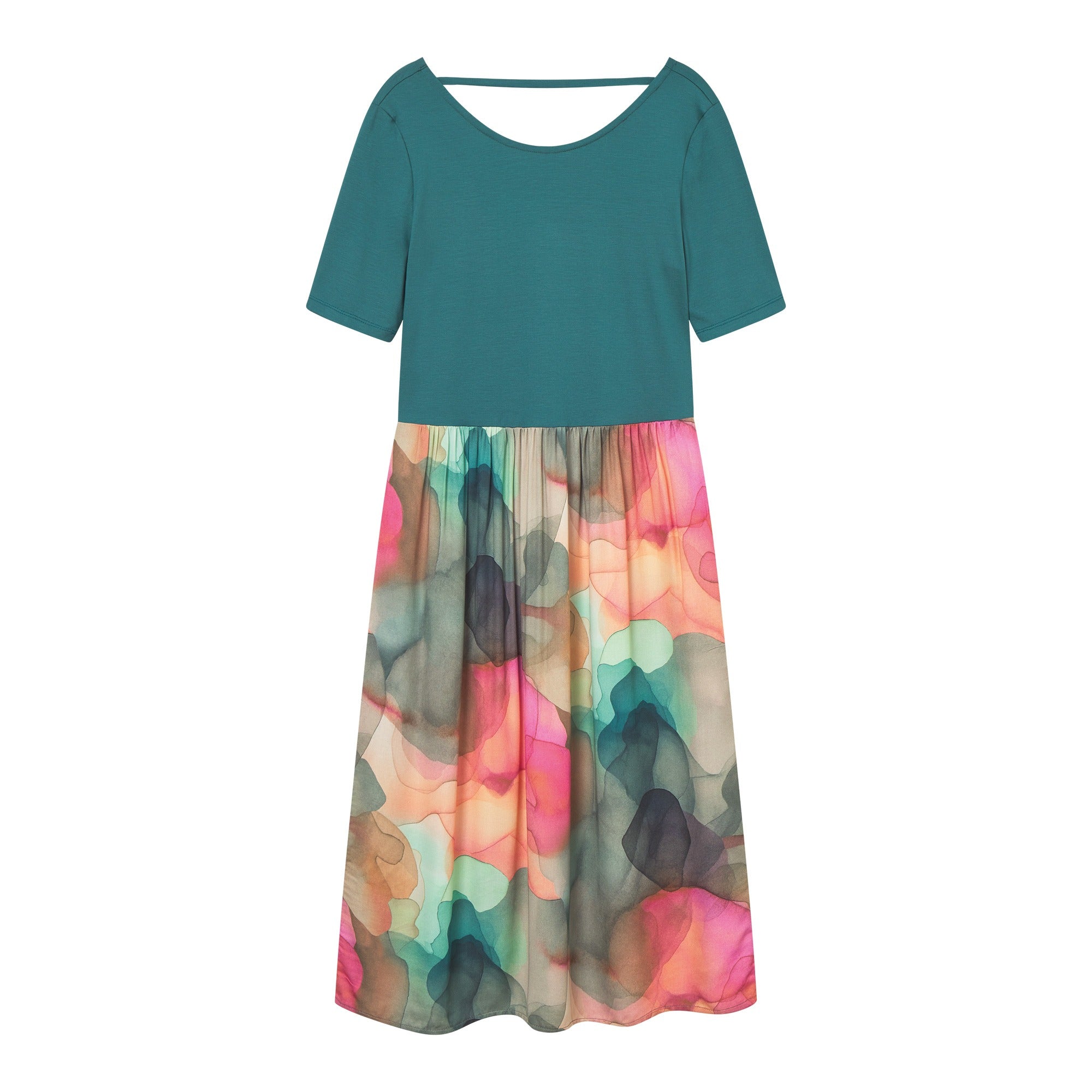 Kleid MIXAM petrol/clouds aus ECOVERO®