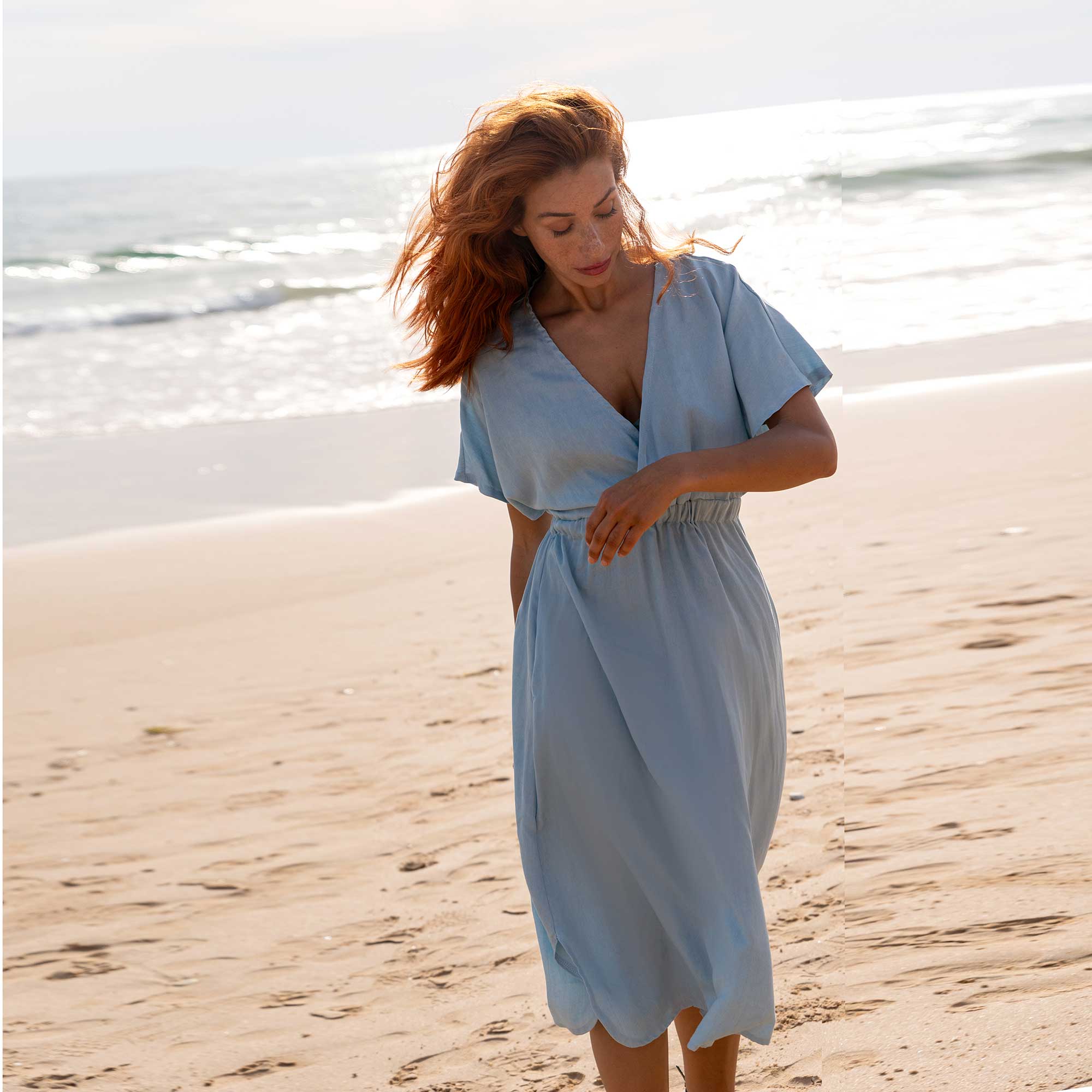 Kimonokleid JOAN in Jeans aus TENCEL® Chambray