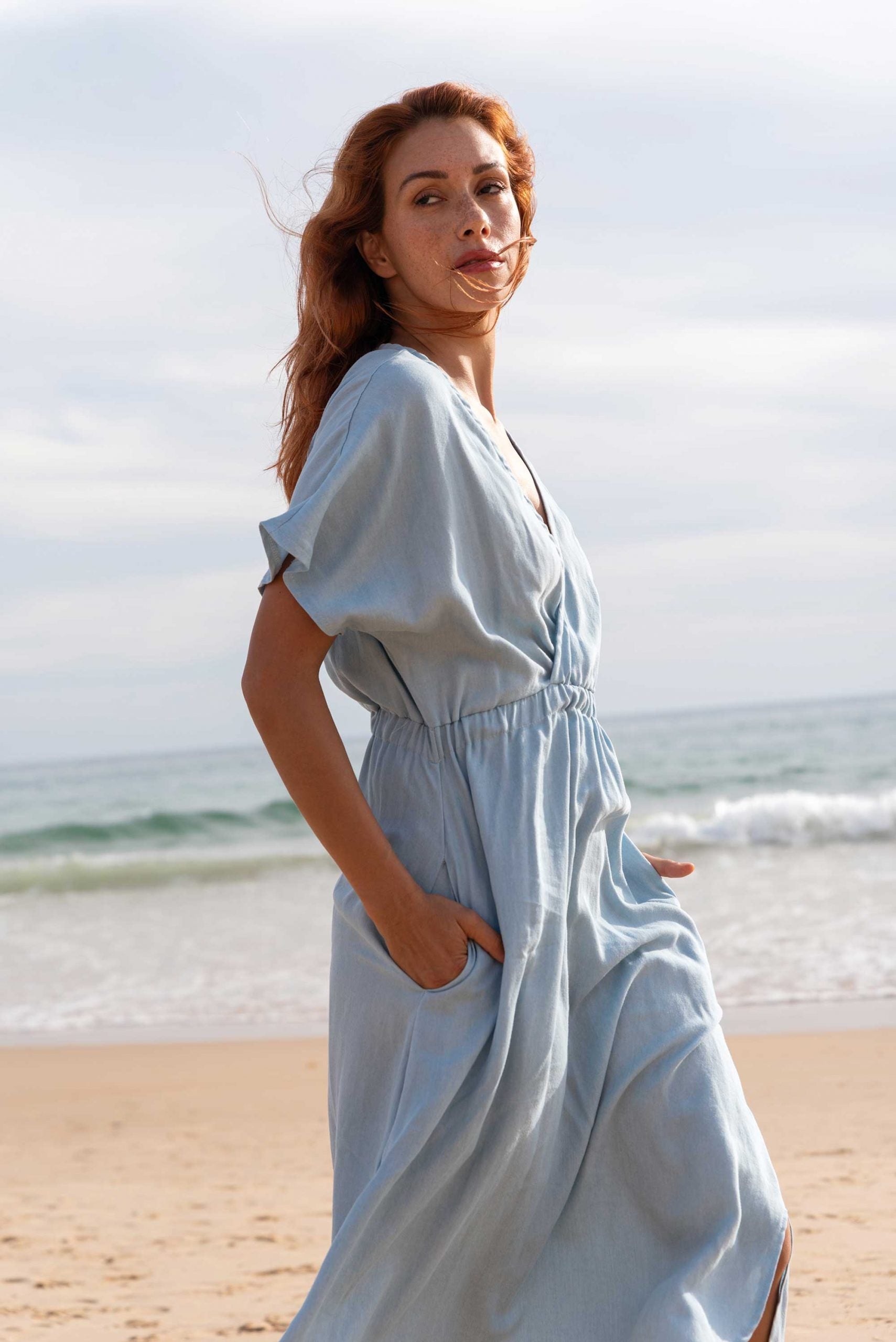 Kimonokleid JOAN in Jeans aus TENCEL® Chambray