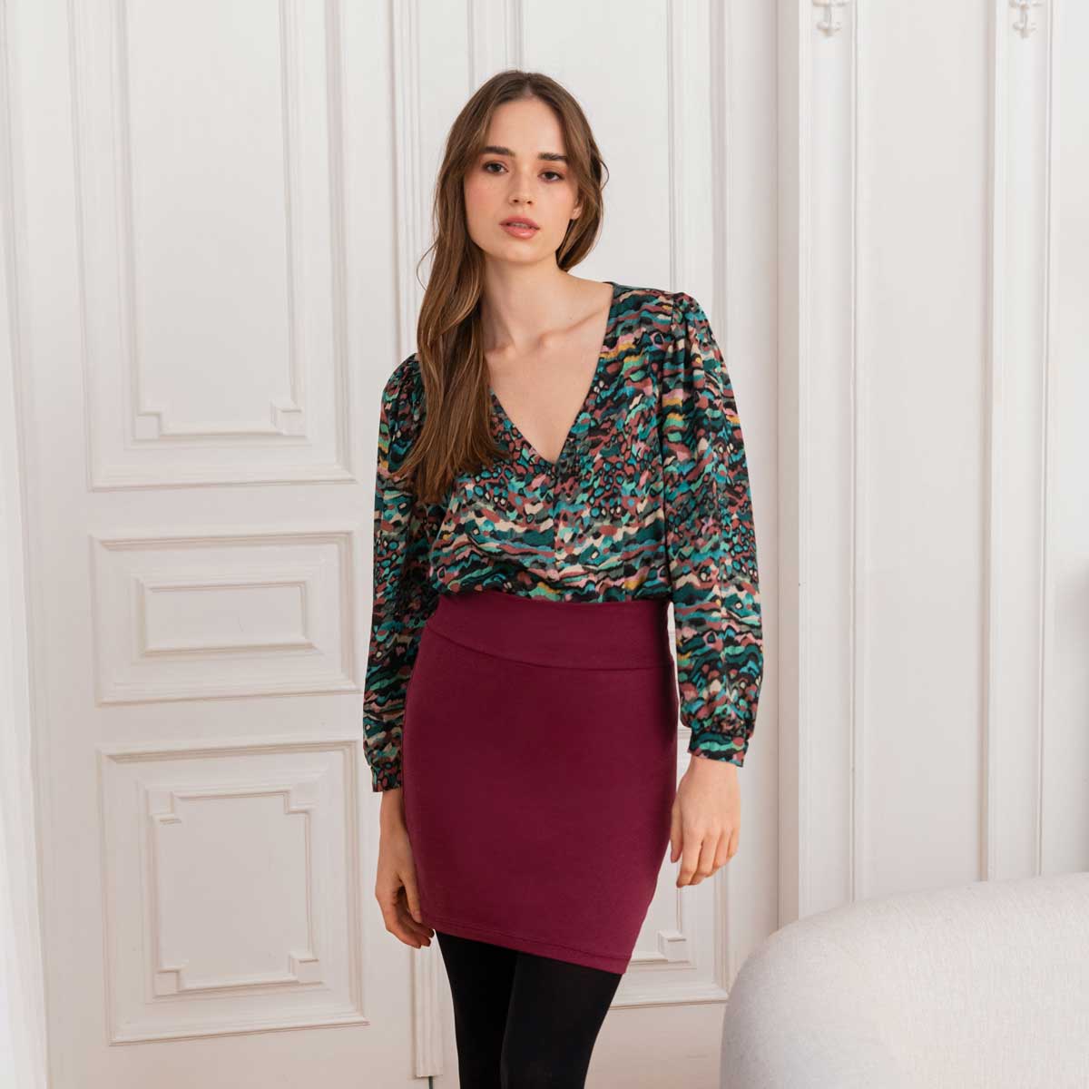 Bluse LUBO mit Print Grafik bunt