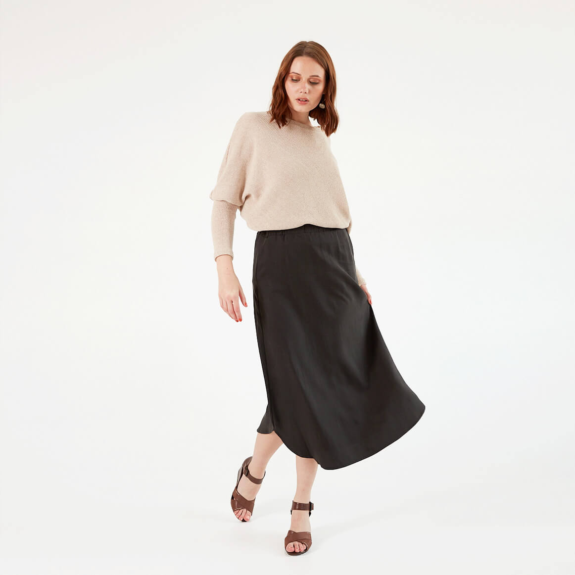 schwarzer Midirock JULIP aus Tencel®