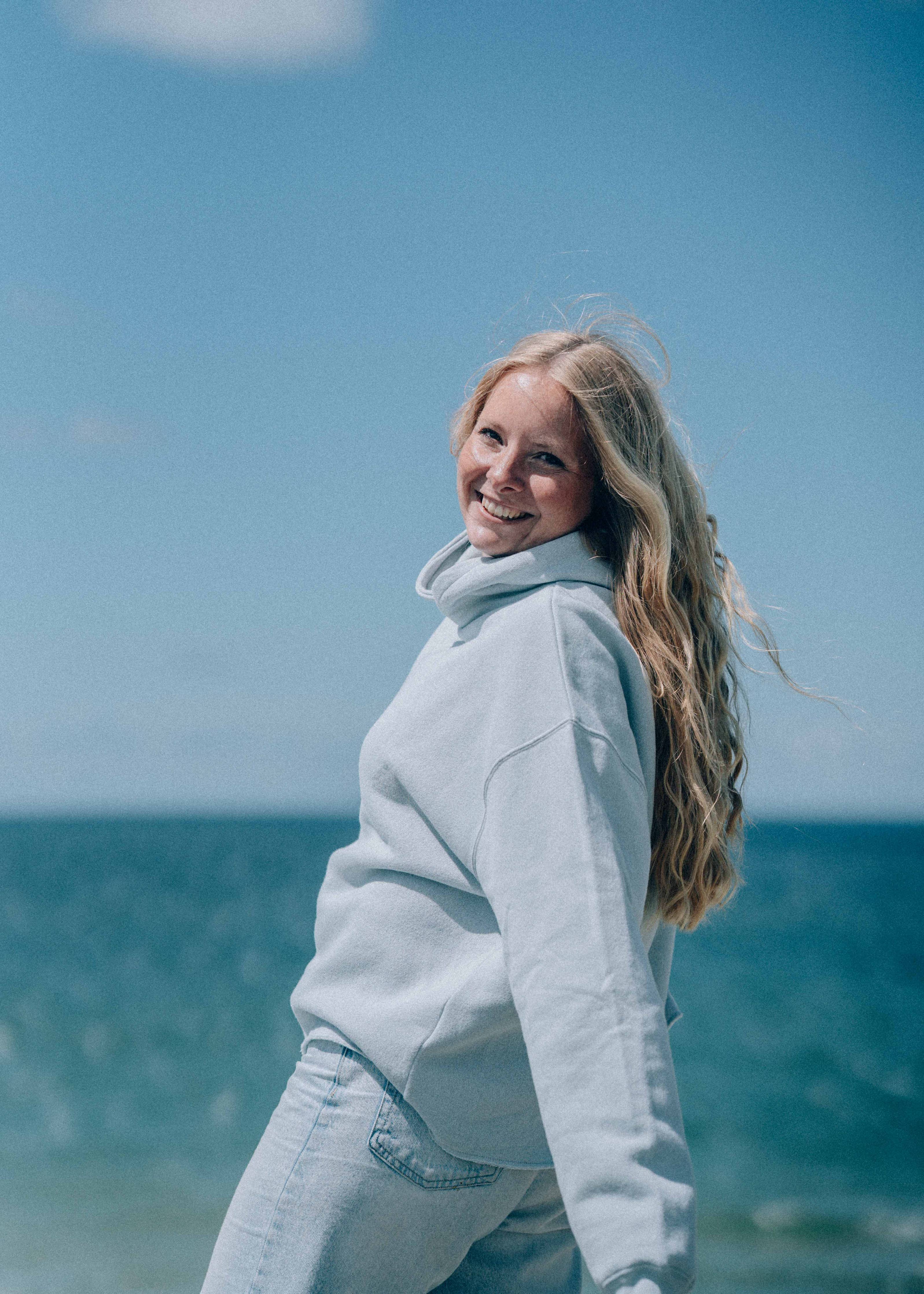 Kuscheliger Hoodie Oversized Wave Meeresblau | Salty
