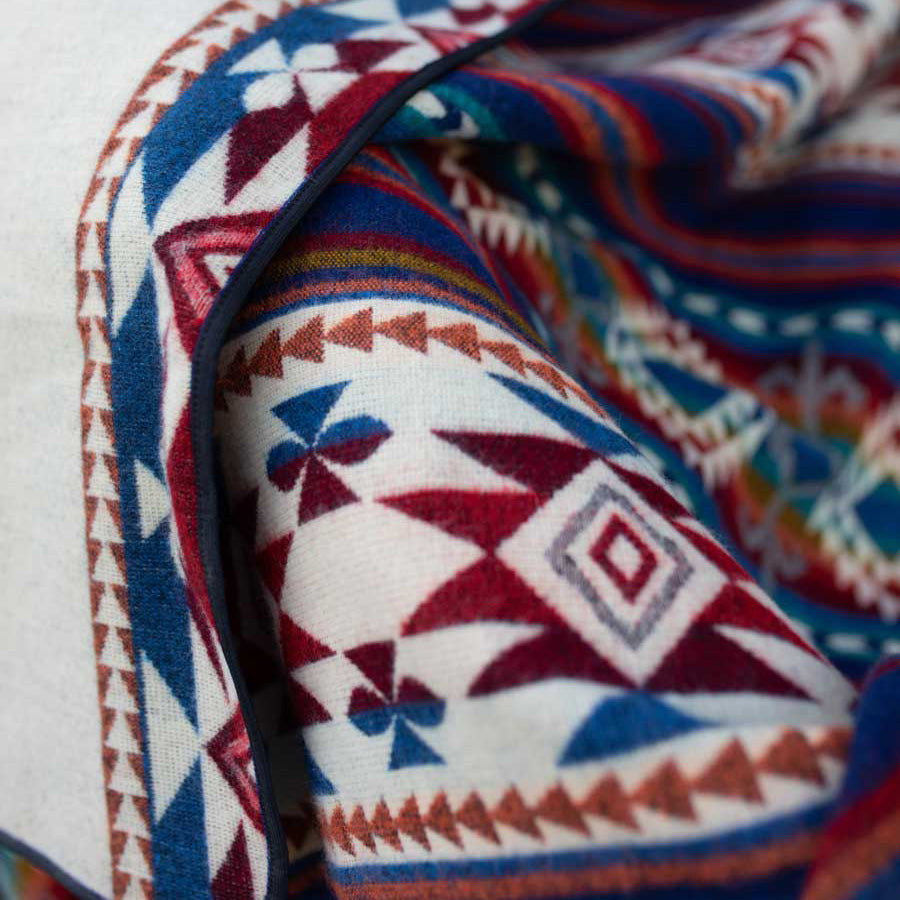 Kingsize Decke Inca Blue