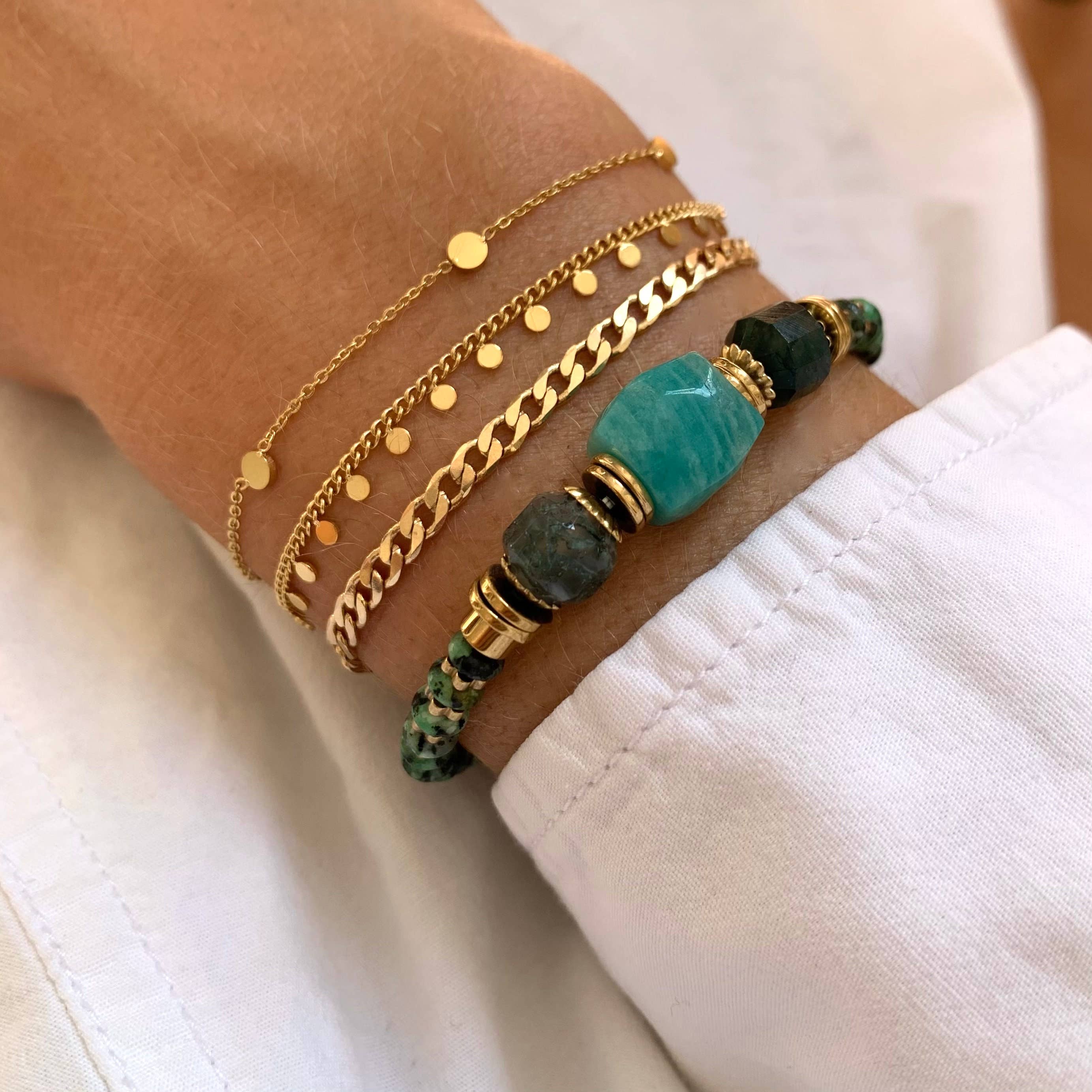 Armband für Damen aus Edelstahl mit feinen Plättchen | Victoire Collection