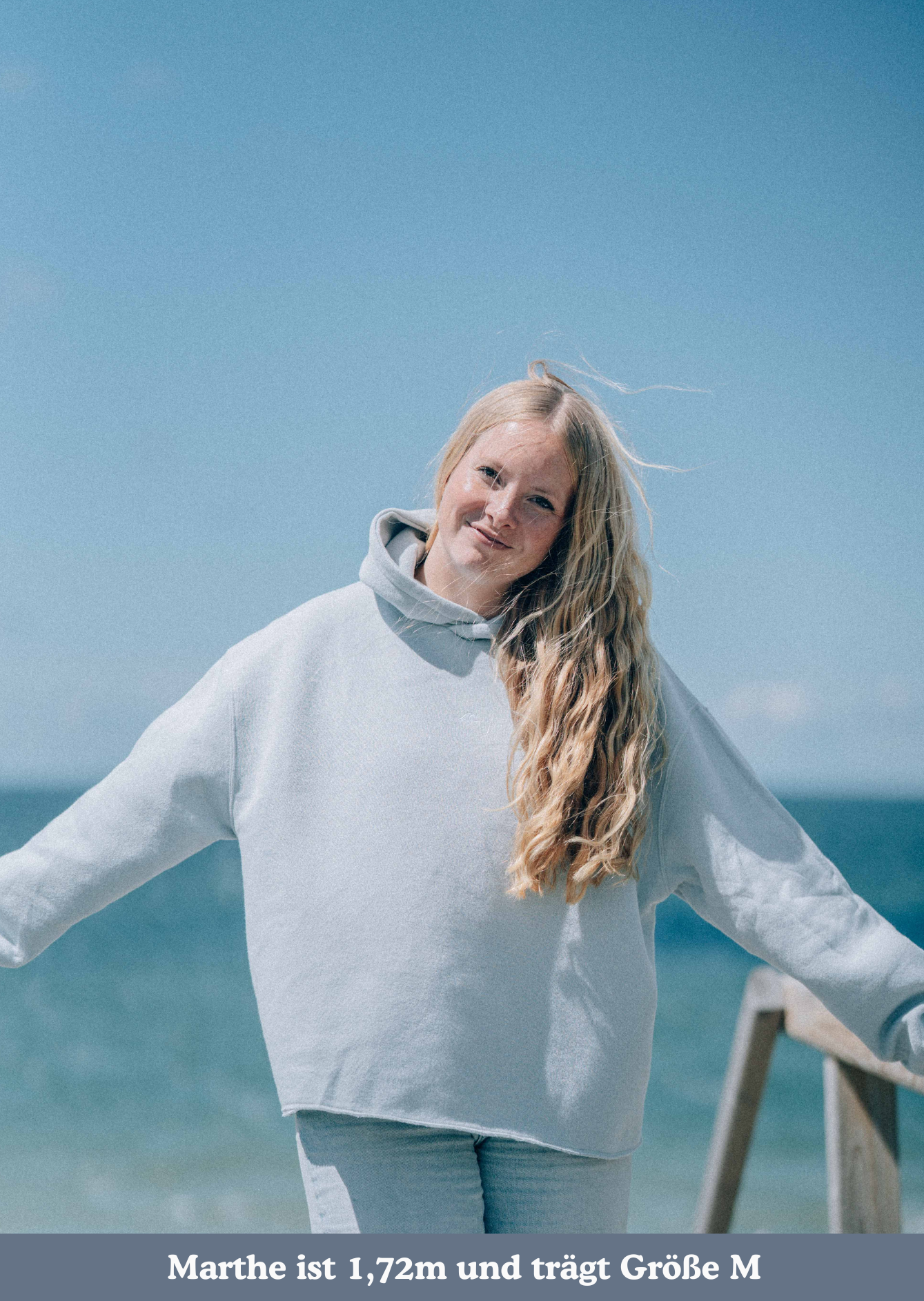 Kuscheliger Hoodie Oversized Wave Meeresblau | Salty