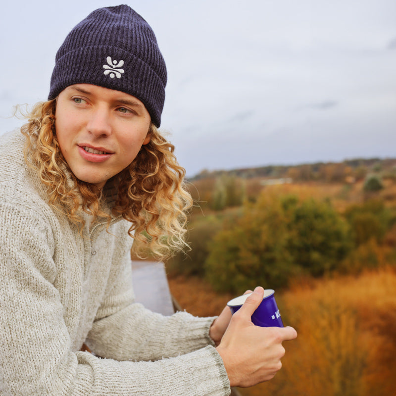 Mütze aus Merinowolle PAPALE BLAU