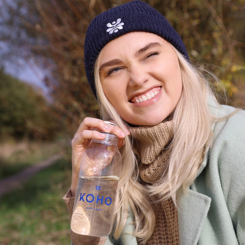 Mütze aus Merinowolle PAPALE blau | KOHO