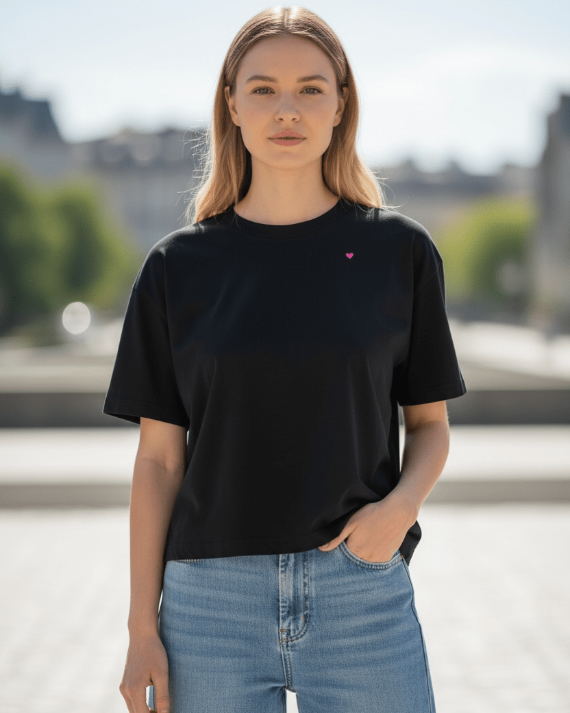 Boxy Shirt mit Herz-Stick von simply love it (Bio-Baumwolle) simply love it.- simply love it.