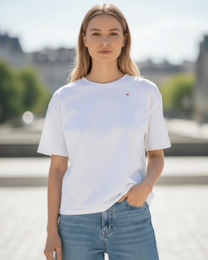 Boxy Shirt mit Herz-Stick von simply love it (Bio-Baumwolle) simply love it.- simply love it.