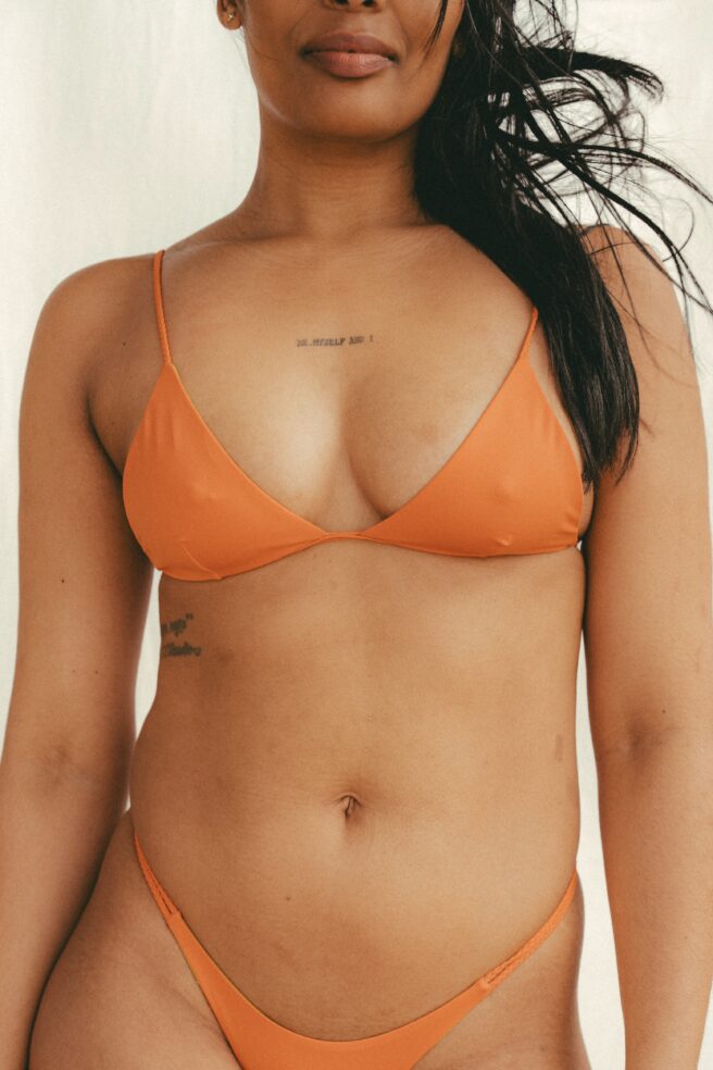 Zumi Triangle Bikini Top in Papaya