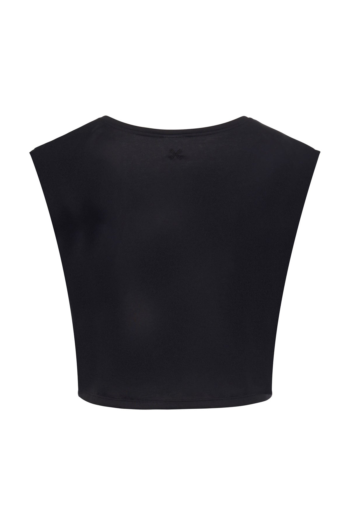 Sustainable organic cotton cropped top in Caviar Black - soft, biodegradable, and eco-friendly