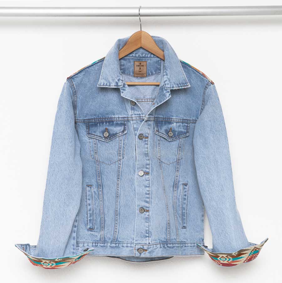 Ethno Jeansjacke Ibarra Frost Blue/Earth
