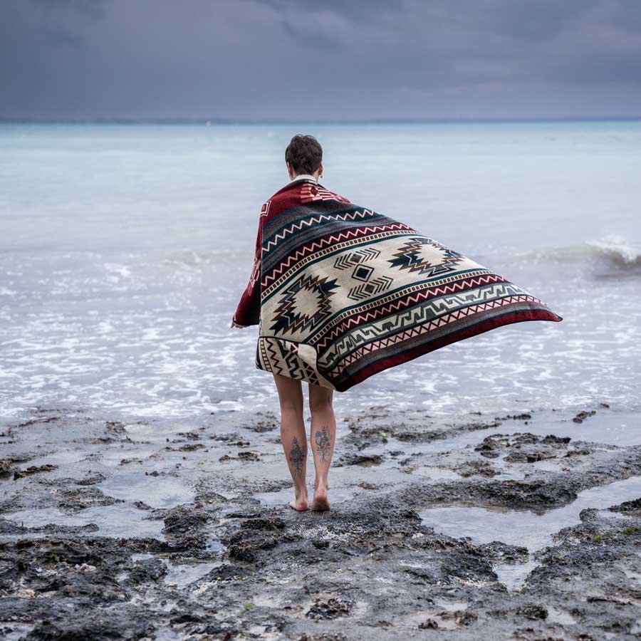 Boho Reisedecke Terracotta