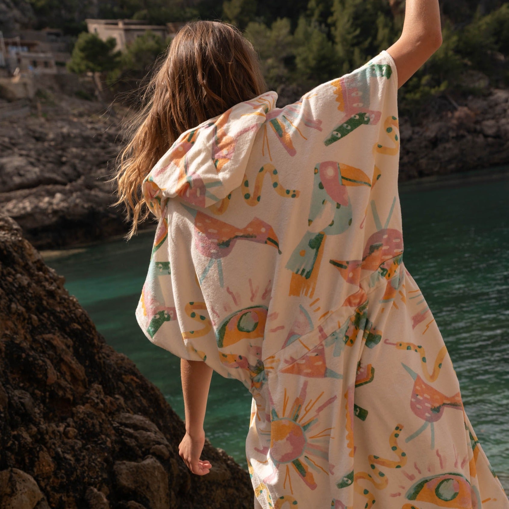 Badeponcho gemustert PANI Bio-Baumwolle | KOHO