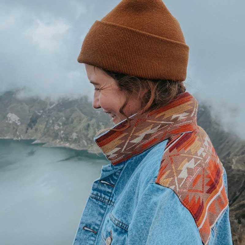 Ethno Jeansjacke Manta Frost Blue/Orange