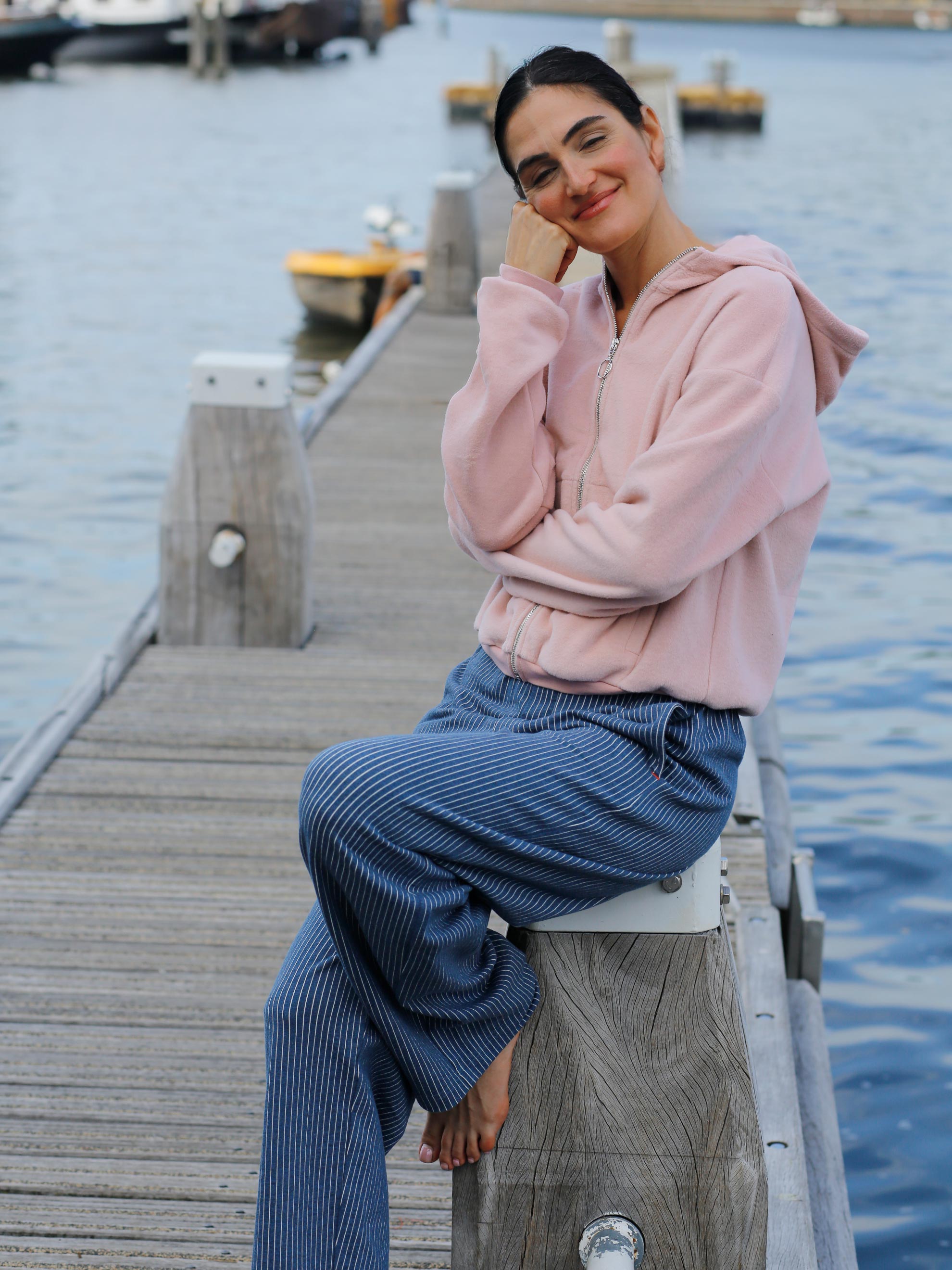 EMBER Fleece-Jacke aus Bio-Baumwolle in Dusty Pink