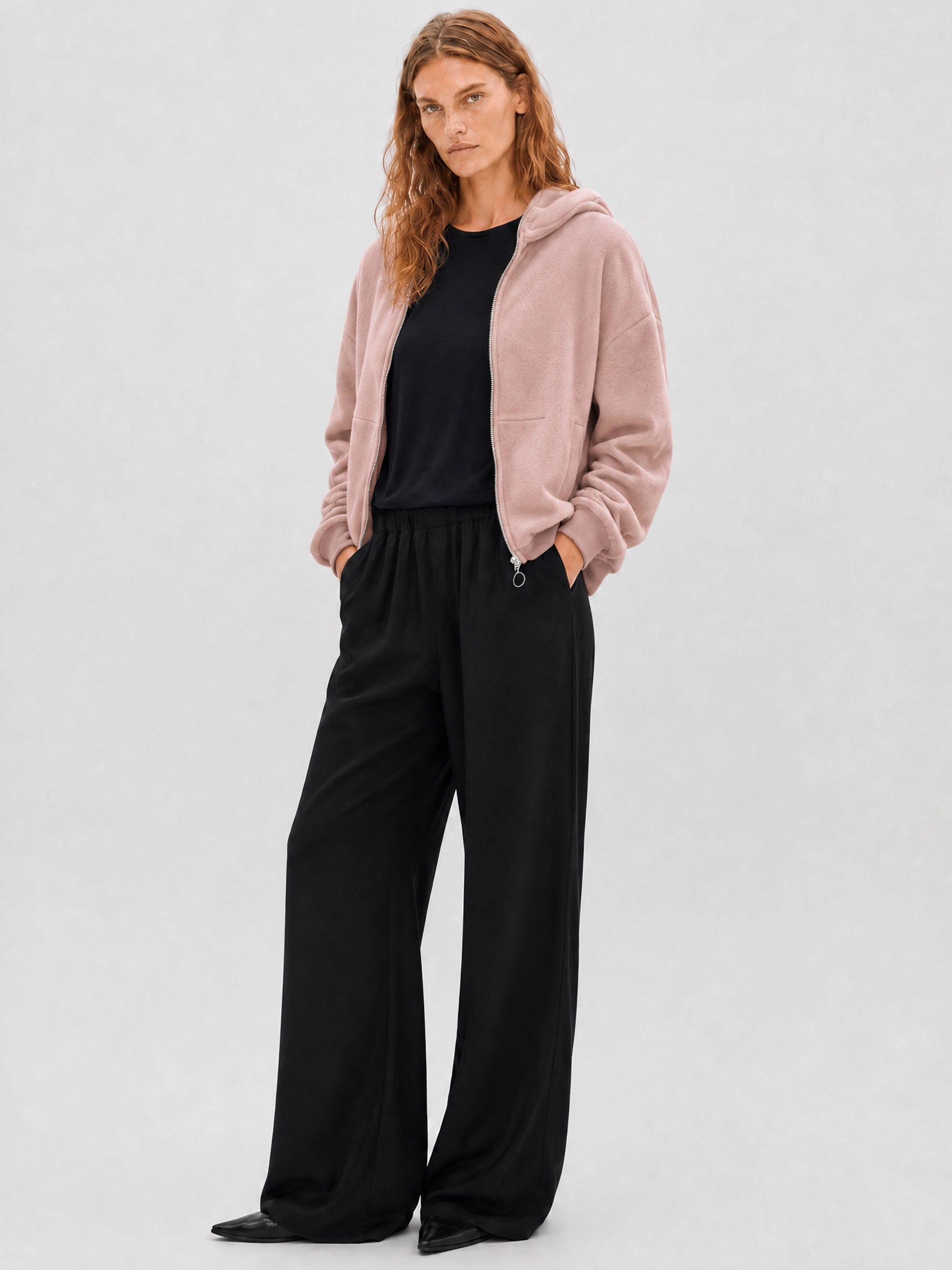 EMBER Fleece-Jacke aus Bio-Baumwolle in Dusty Pink