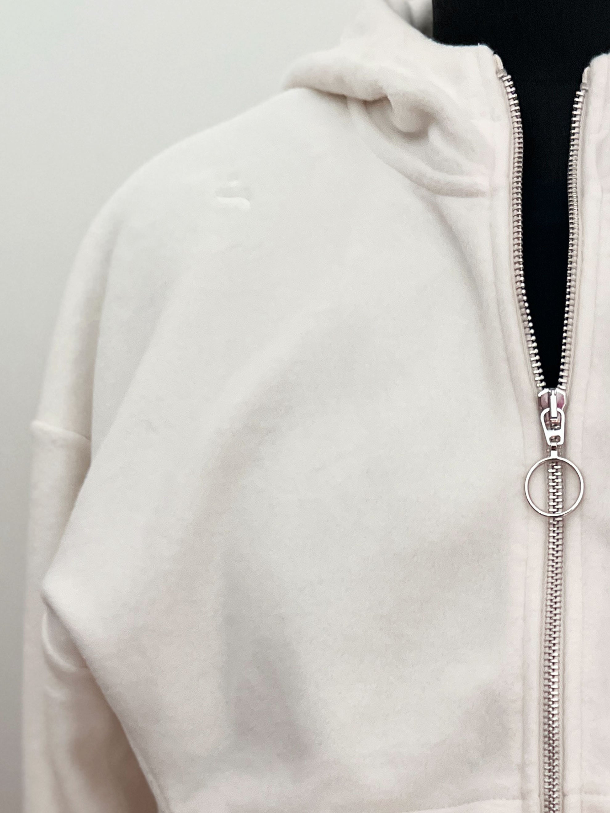 EMBER Fleece-Jacke aus Bio-Baumwolle in Off-White