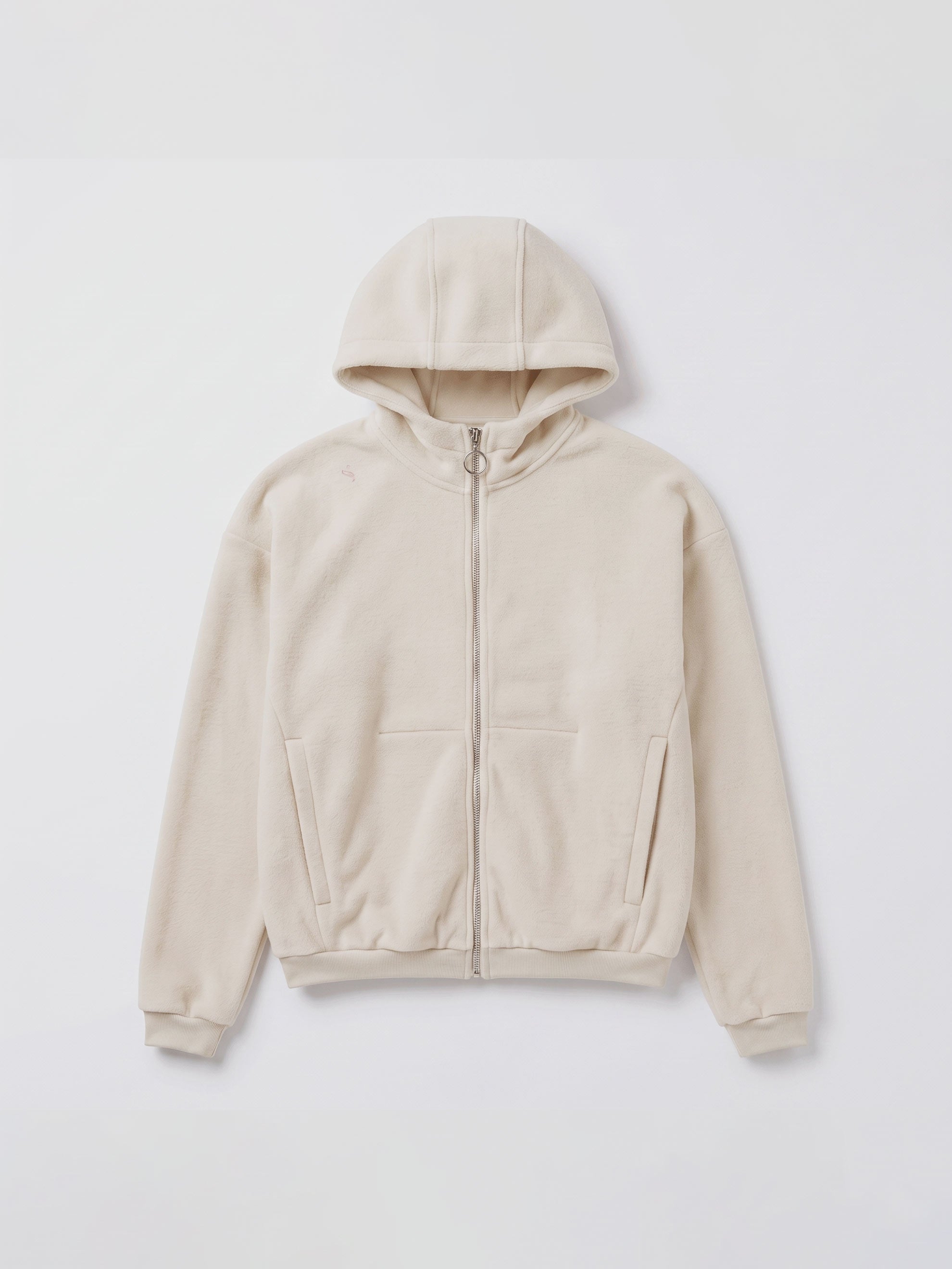 EMBER Fleece-Jacke aus Bio-Baumwolle in Off-White