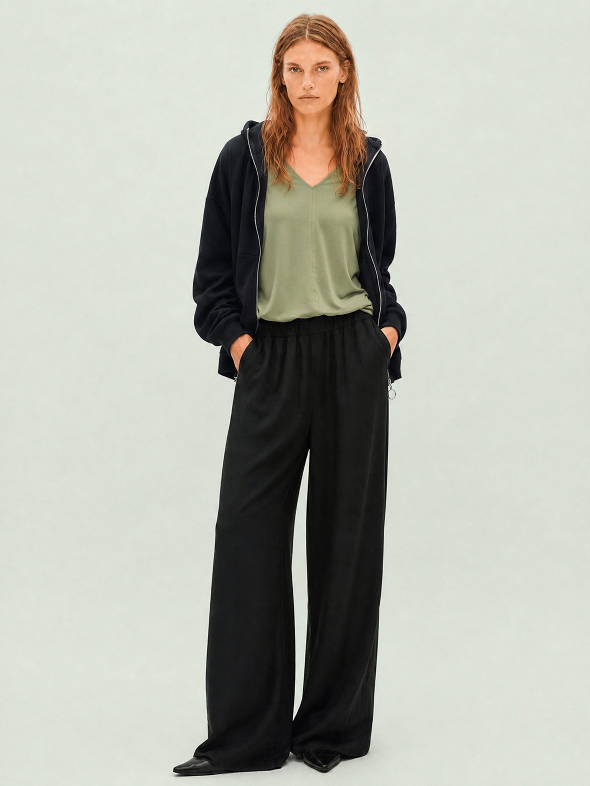 EMBER Fleece-Jacke aus Bio-Baumwolle in schwarz