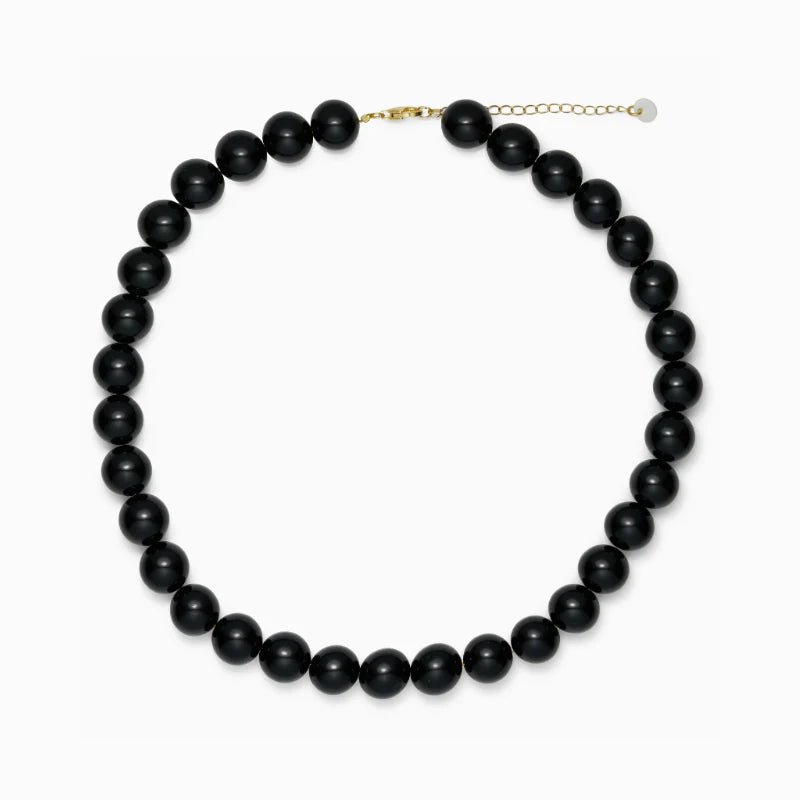 Kette für Damen Faro schwarzer Onyx "Grounding" – Symbol für Schutz und Erdung | Soï (Sterlingsilber, vergoldet) simply love it.- simply love it.