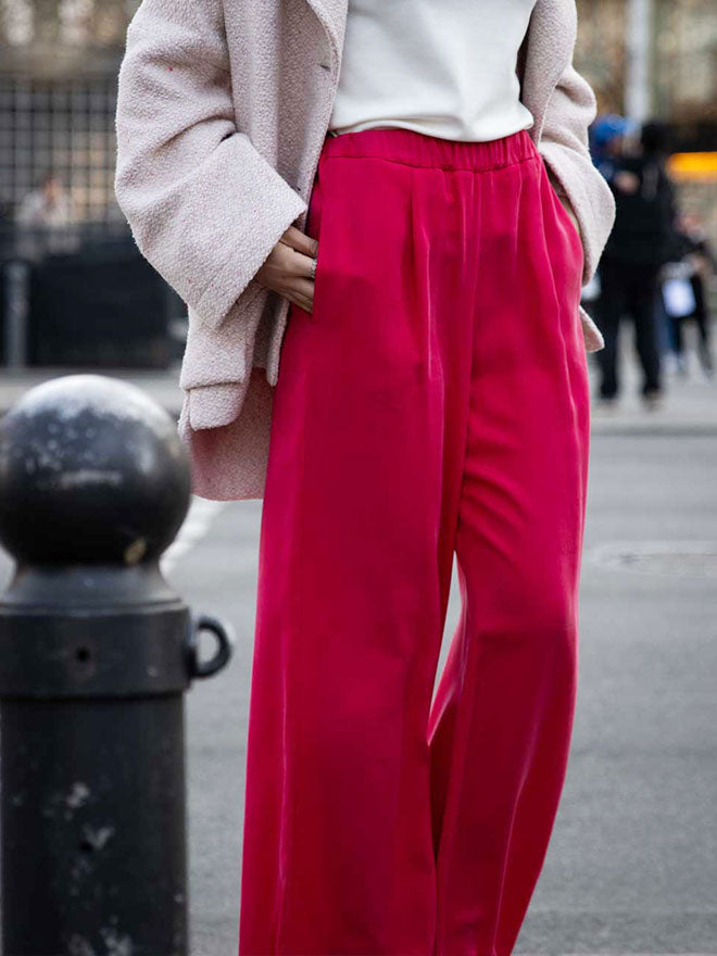 FENJA Hose – Wide Leg-Pant long size in Cherry Red