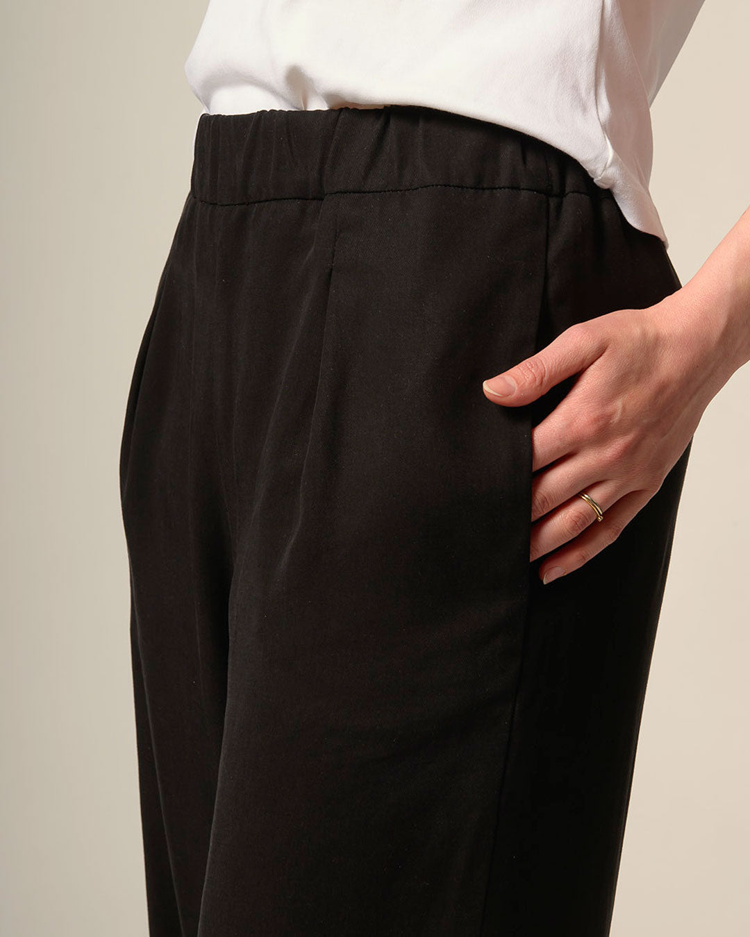 FENJA Hose – Wide Leg-Pant long size in Schwarz