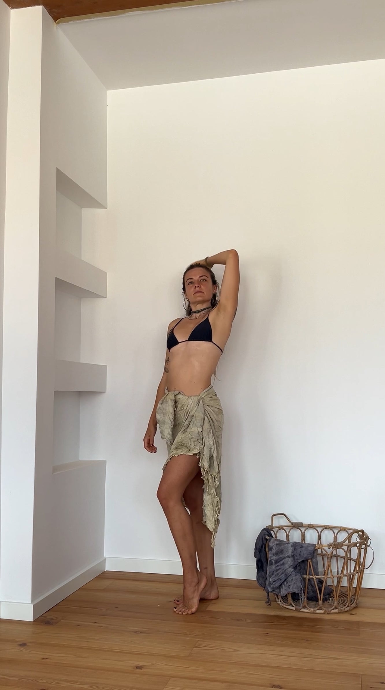 Hand Dyed Beach Sarong/Pareo in Forestwater