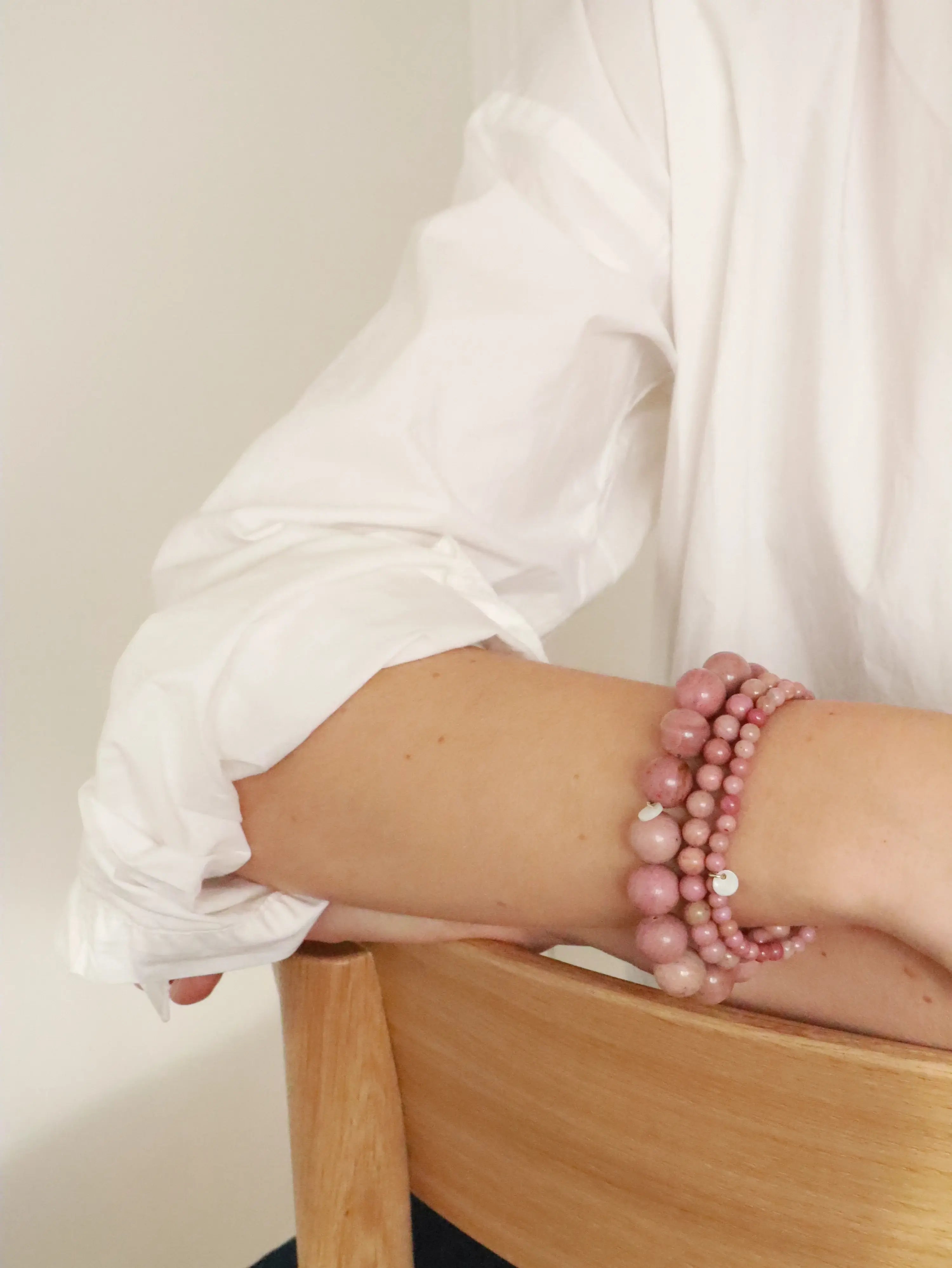 Armband für Damen Chunky Rhodonit "Balance" – Symbol für Gleichgewicht | Soï