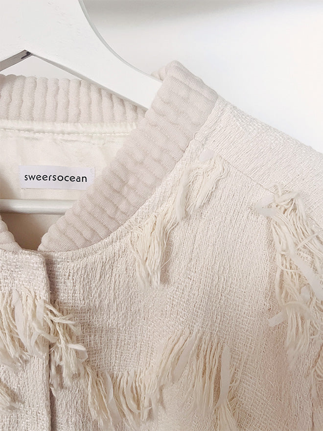 Blouson WAVE - Jacke mit Wellenmuster in Ecru