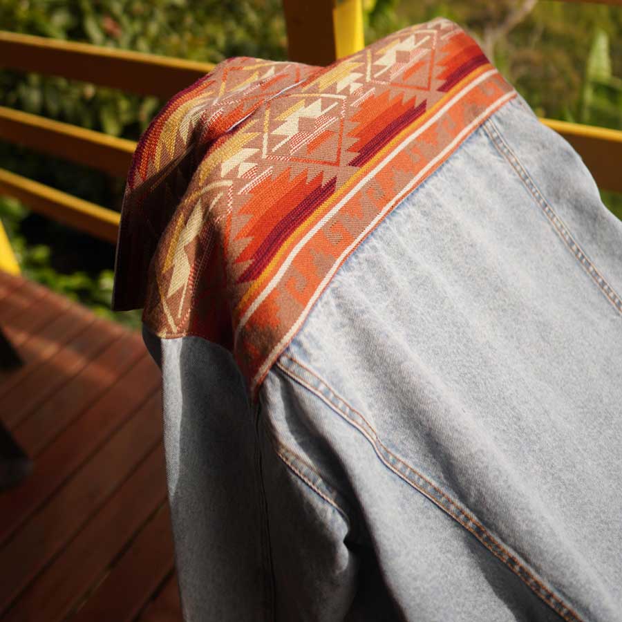 Ethno Jeansjacke Manta Frost Blue/Orange