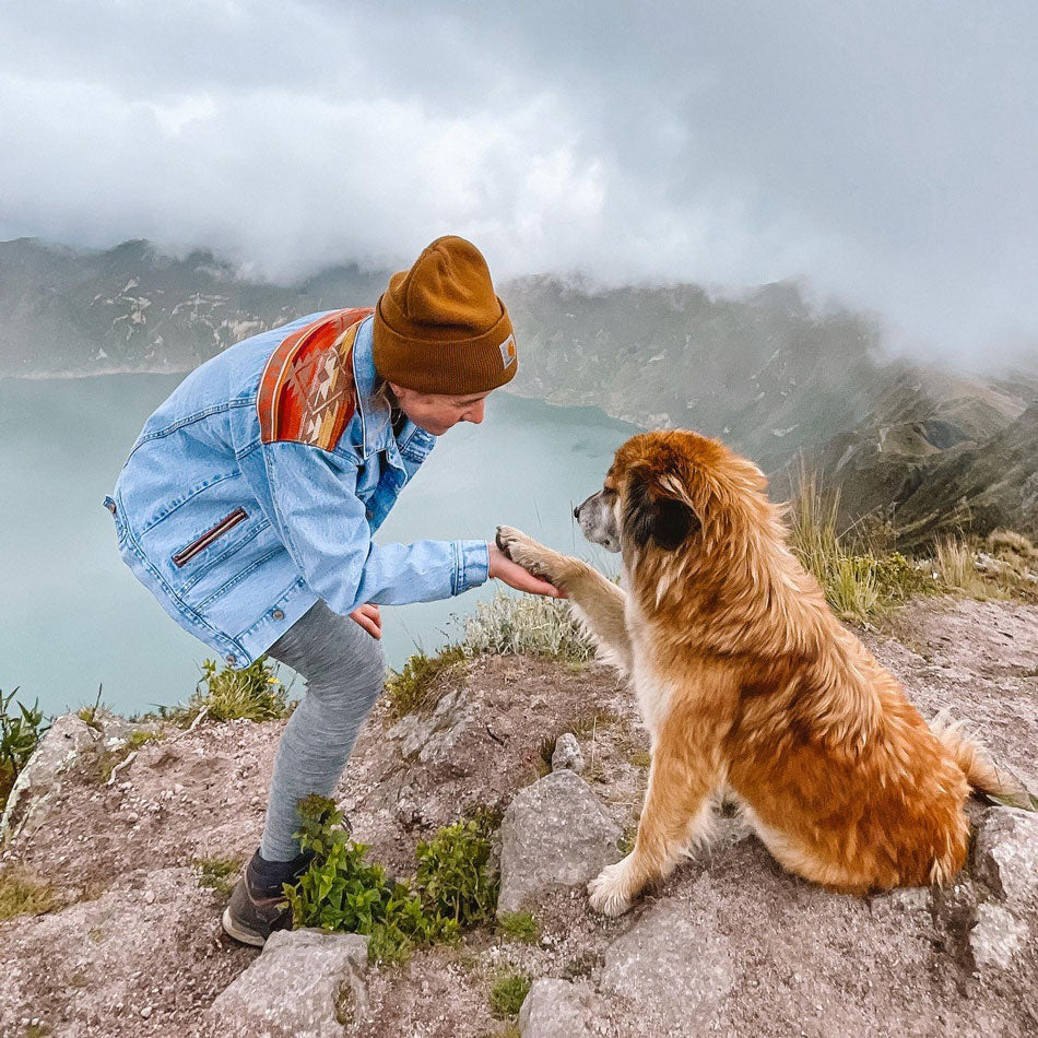 Ethno Jeansjacke Manta Frost Blue/Orange