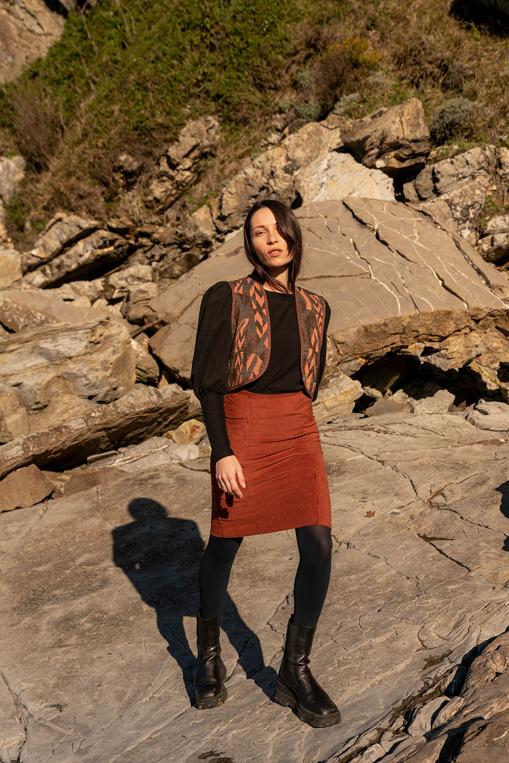 Weste MIA mit Jacquard Muster zum Wenden