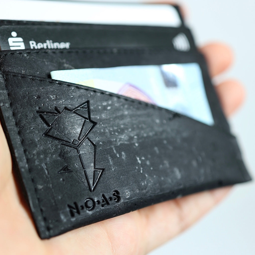 Karten-Etui Kork Schwarz