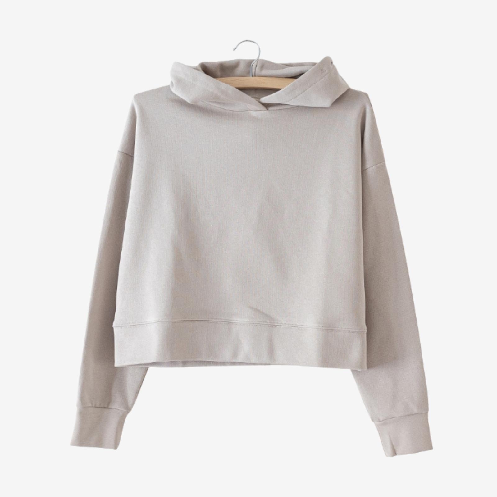 Cropped Hoodie silver cloud von simply love it (Bio-Baumwolle)
