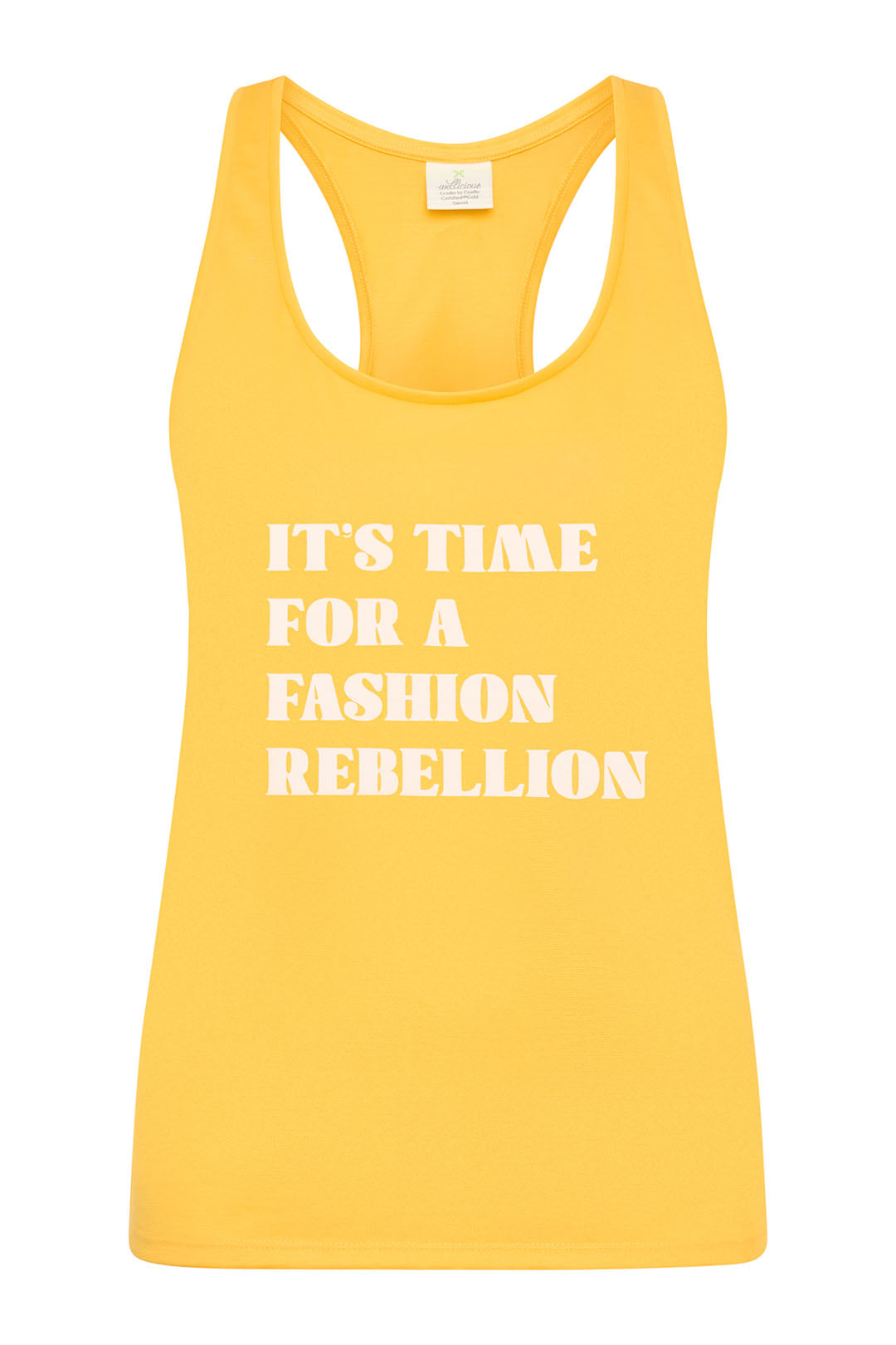 Eco-conscious yoga top in Sunshine Yellow -    biodegradable, non-toxic, and responsibly made
