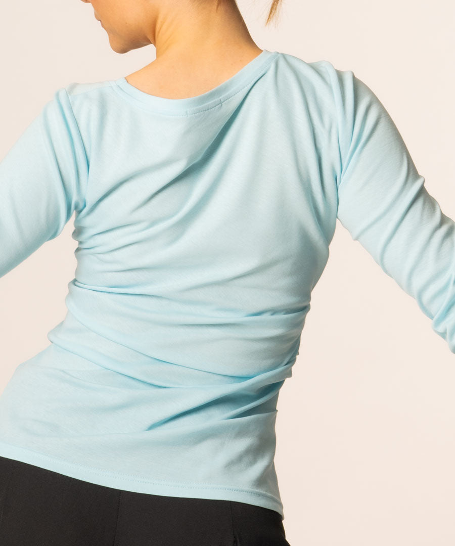 JELLA Shirt - mit Drapierung in Aqua